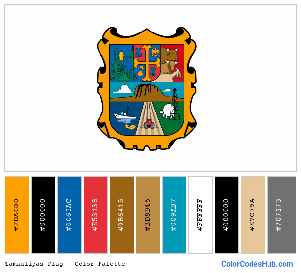 Tamaulipas flag color palette