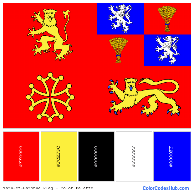 Tarn-et-Garonne flag color palette