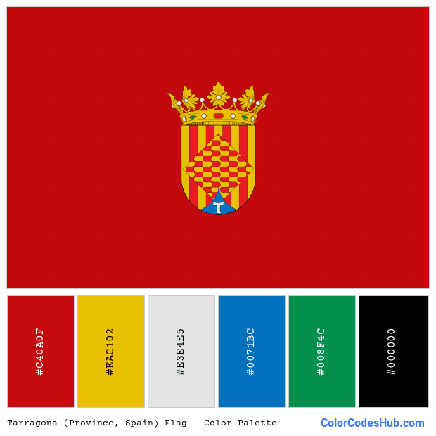Tarragona (Province, Spain) flag color palette