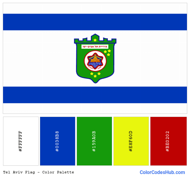 Tel Aviv flag color palette
