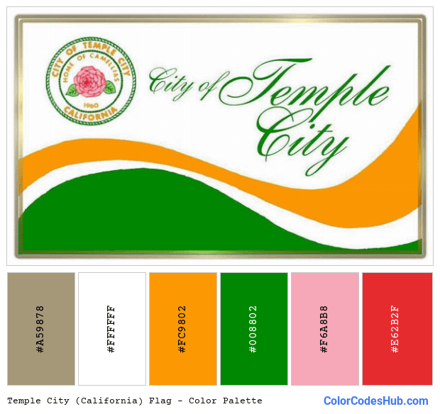 Temple City (California) flag color palette