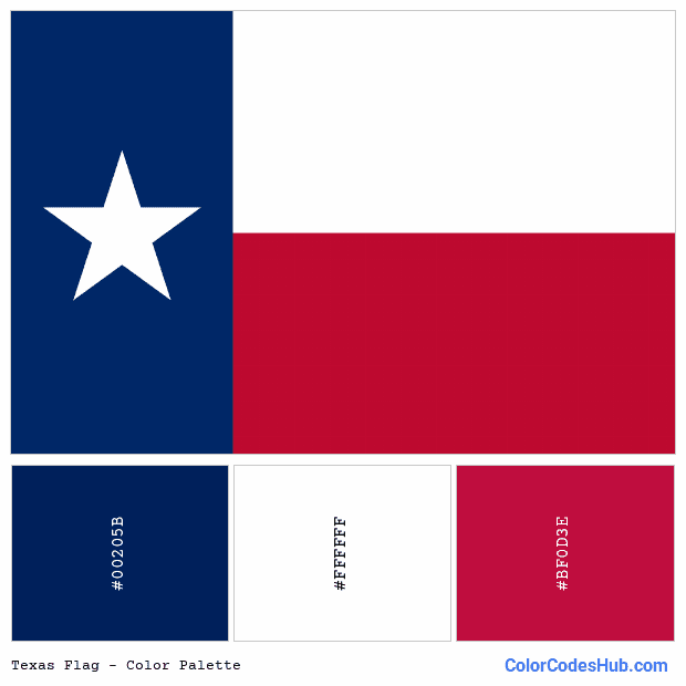 Texas flag color palette