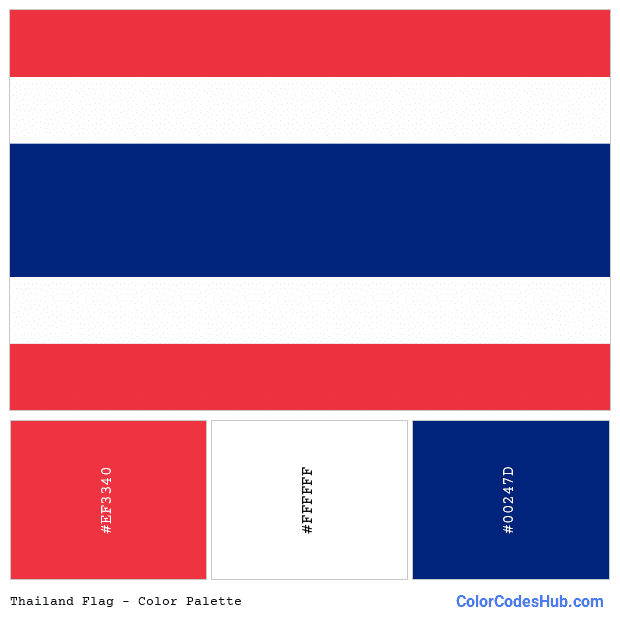 Thailand flag color palette