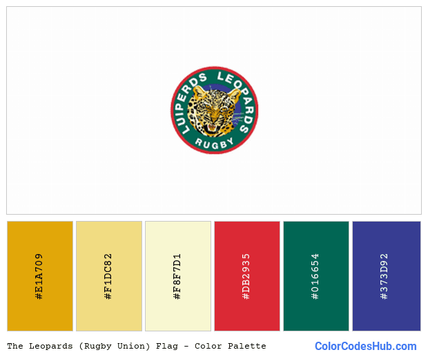 The Leopards (Rugby Union) flag color palette