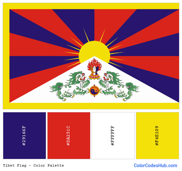 Tibet flag color palette