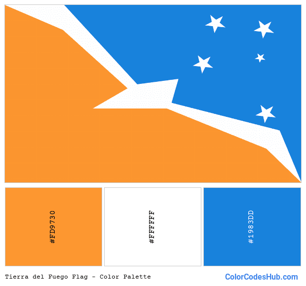 Tierra del Fuego flag color palette