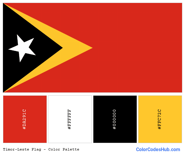 Timor-Leste flag color palette