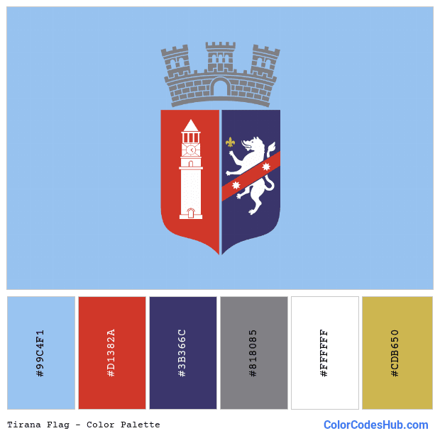 Tirana flag color palette