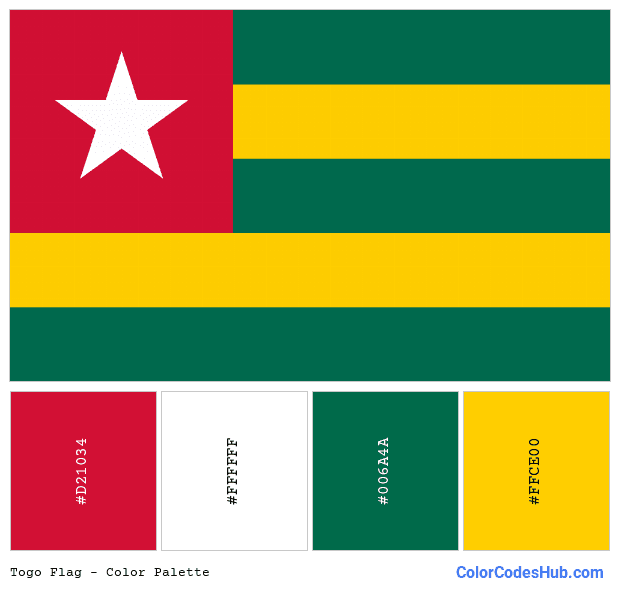 Togo flag color palette