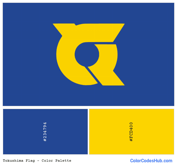Tokushima flag color palette