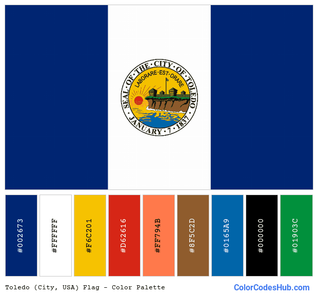 Toledo (City, USA) flag color palette