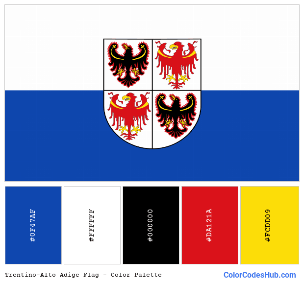 Trentino-Alto Adige flag color palette