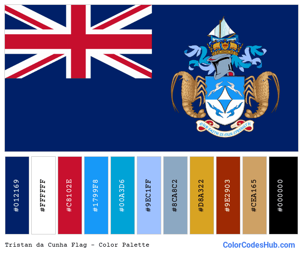 Tristan da Cunha flag color palette