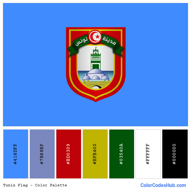 Tunis flag color palette