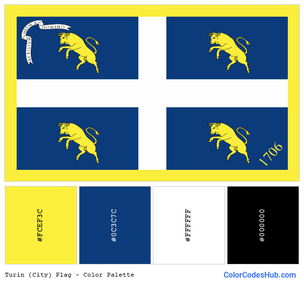 Turin (City) flag color palette