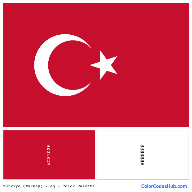 Türkiye (Turkey) flag color palette