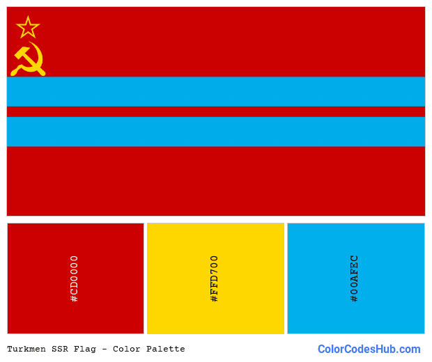Turkmen SSR flag color palette