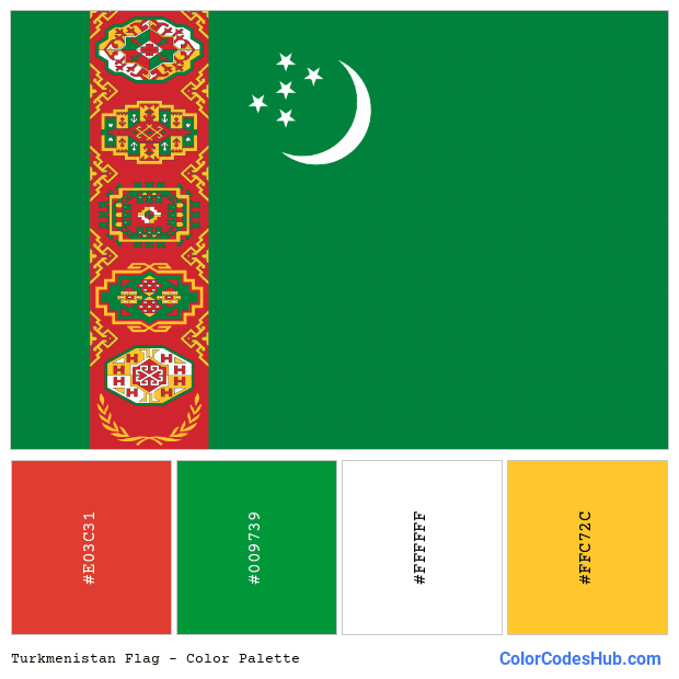 Turkmenistan flag color palette