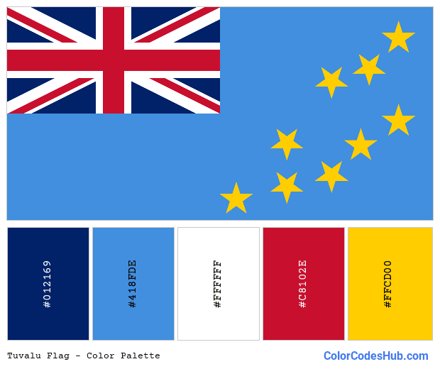 Tuvalu flag color palette