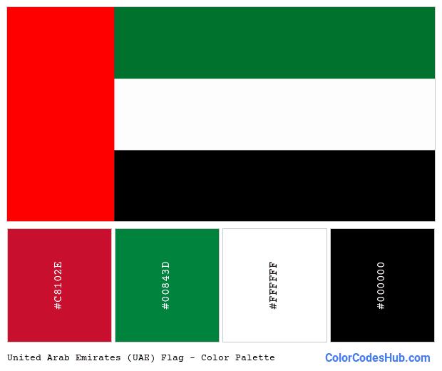 United Arab Emirates (UAE) flag color palette