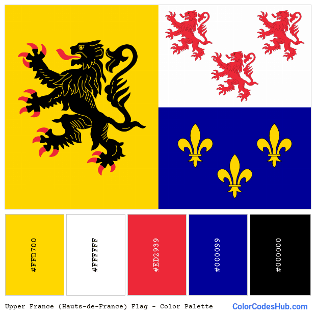 Upper France (Hauts-de-France) flag color palette
