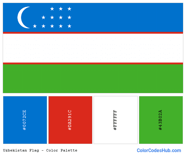 Uzbekistan flag color palette
