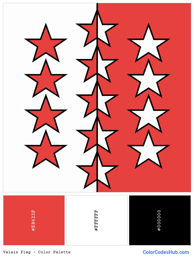 Valais flag color palette