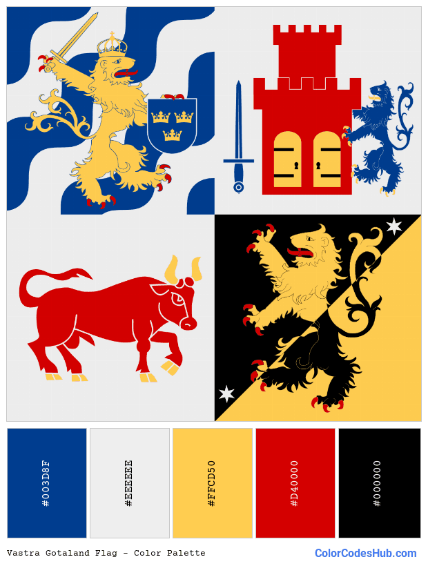 Vastra Gotaland flag color palette