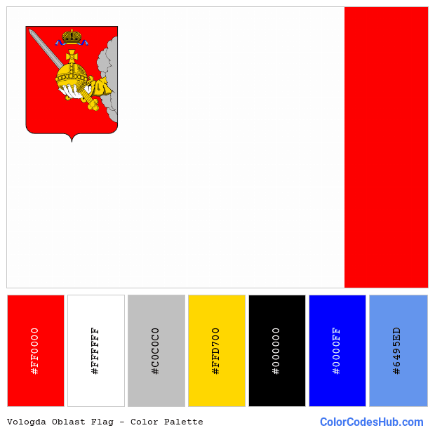 Vologda Oblast flag color palette