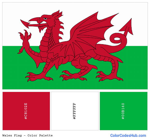 Wales flag color palette