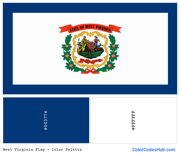 West Virginia flag color palette