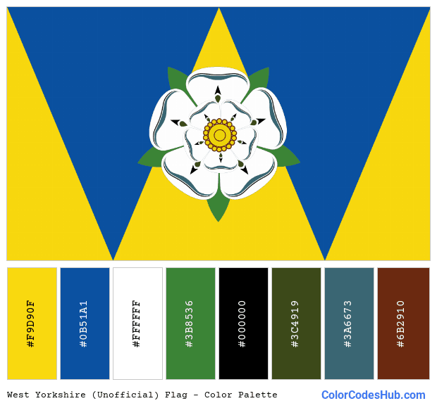 West Yorkshire (Unofficial) flag color palette