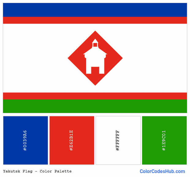 Yakutsk flag color palette