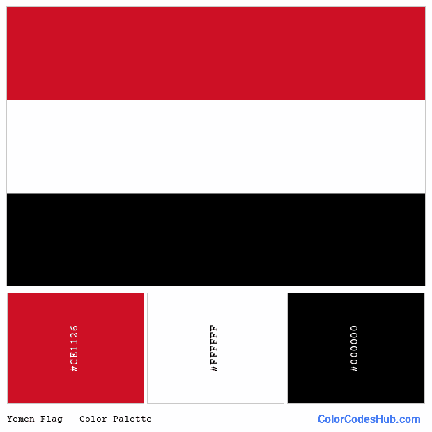 Yemen flag color palette