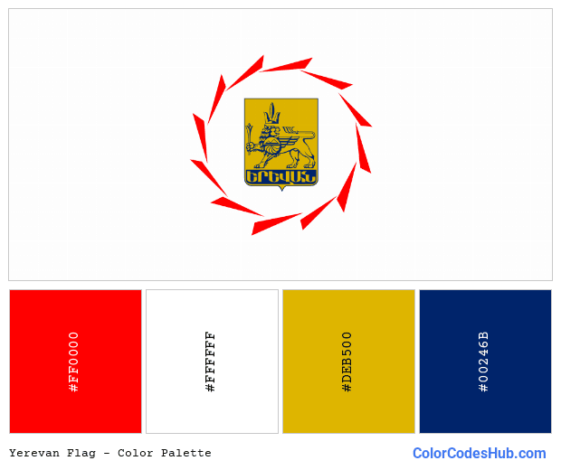 Yerevan flag color palette
