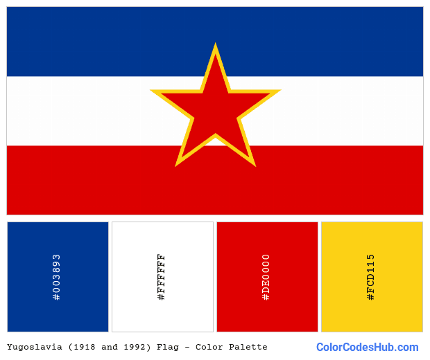 Yugoslavia (1918 and 1992) flag color palette