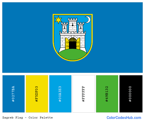 Zagreb flag color palette