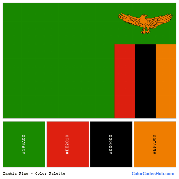 Zambia flag color palette