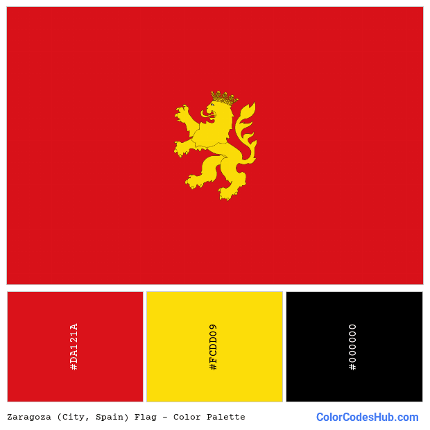 Zaragoza (City, Spain) flag color palette