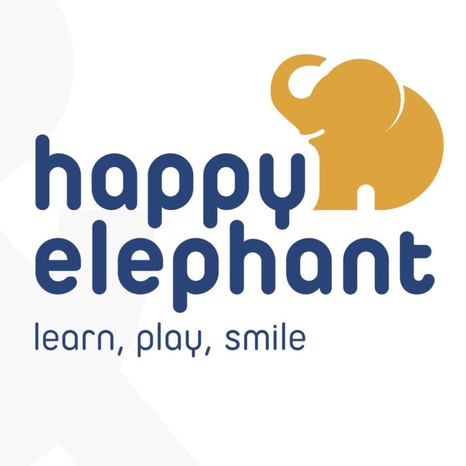 Preschool Happy Elephant color logo