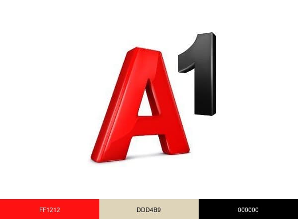 A1 Slovenija brand color palette