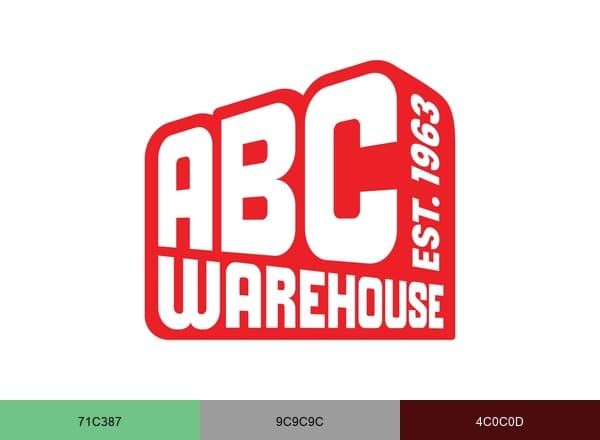 ABC Warehouse brand color palette
