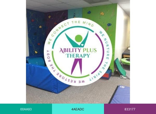 Ability Plus Therapy brand color palette