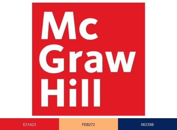 McGraw Hill PreK-12 brand color palette