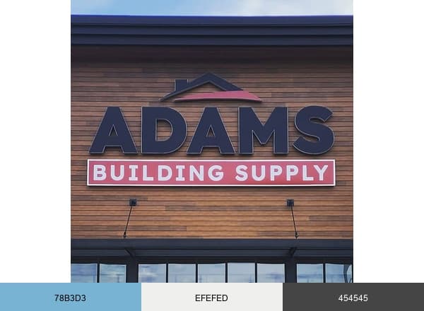 Adams Building Supply brand color palette