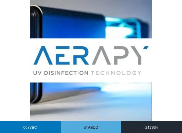 Aerapy UV Disinfection brand color palette
