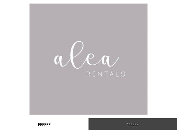 Alea Rentals brand color palette