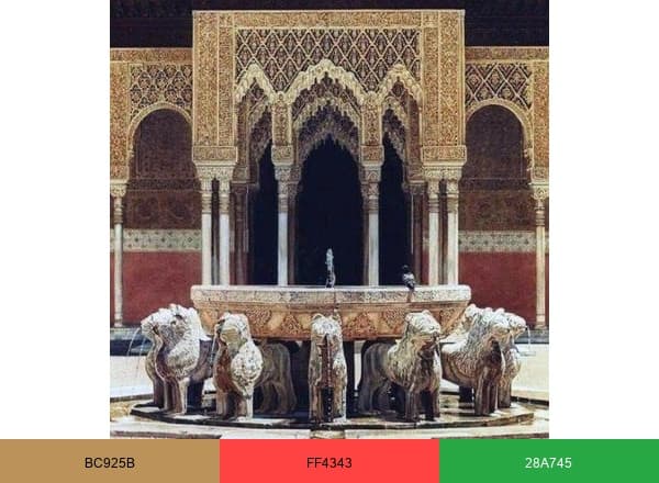 Alhambra de Granada brand color palette