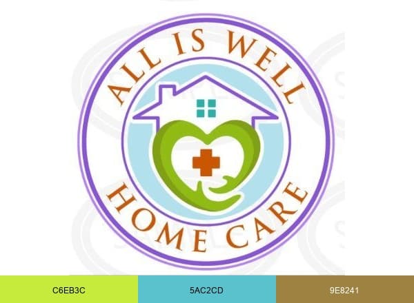 All Is Well Home Care brand color palette