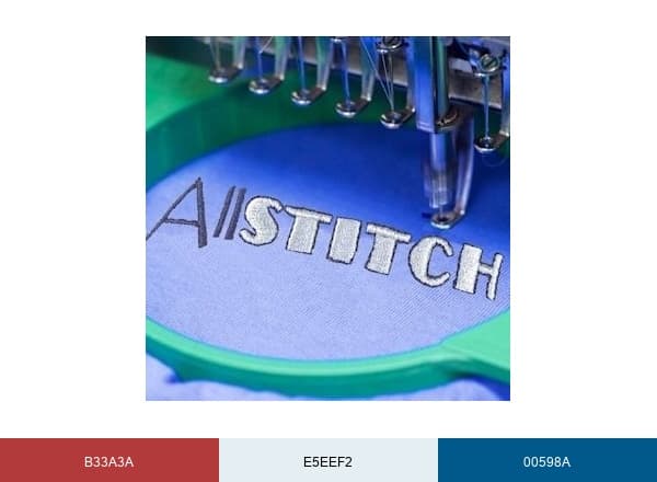 AllStitch Embroidery Supplies brand color palette